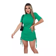 Vestido Drapeado Colado Blogueira Tubinho Ajustável