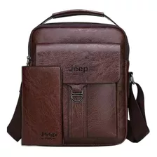 Bolsa Masculina Couro Jeep Buluo Crossbody + Carteira Longa