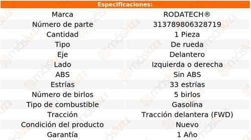 (1) Maza Rueda Del Izq/der S/abs 6000 6 Cil 3.1l Fwd 88/91 Foto 5