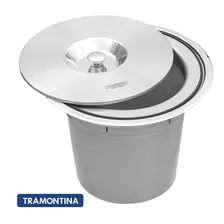 Lixeira De Embutir Aço Inox Tramontina 5 Litros Cor Cinza