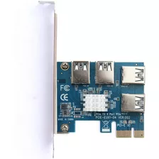 Adaptador Pcie 1x A 4 Usb 3.0 Riser Placa Mineria Cripto *