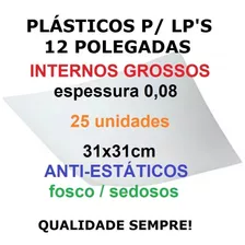 25 Plásticos Internos Antiestáticos 0,08 Grossos P/ Lp Vinil