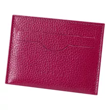 Porta Cartão Feminino De Couro Legítimo Cnh Mariart Zircônio Cor Magenta