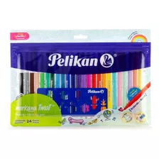 24 Plumones Lavable Incluye 6 Pastel Pelikan Markana Twist