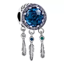 Dije Charm Pandora Atrapasueños Azul Plumas Triple Original