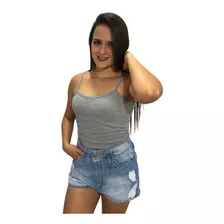 Blusa Feminina Alcinha Canelada Básica Regata