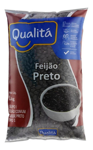 Feijão Preto Tipo 1 Qualitá Pacote 1kg