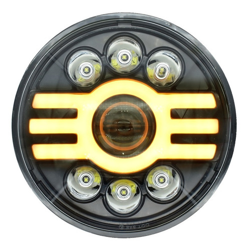 Par Faro Led 7' H4 Ojo ngel Lupa Wrangler Jeep Vw Vocho Foto 2