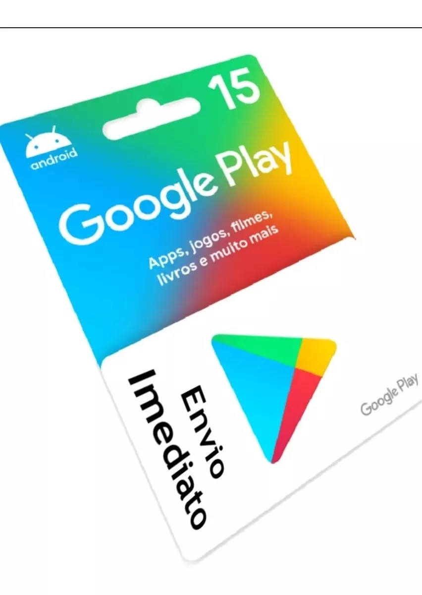 Cartão Google Play Gift Card Android Brasil Valor R$15 Reais