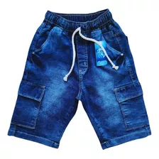 Bermuda Jeans Clara Infantil Menino Com Ajuste Interno.