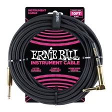 Cable Instrumento Ernie Ball 6081 3 Mts Black