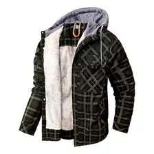 Chaqueta Camisera Con Capucha De Sección Gruesa Para Hombre