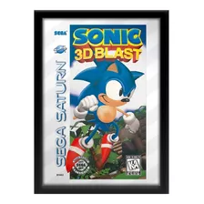 Quadro Retro Capa Sonic 3d Blast Sega Saturn 33x45 Cm