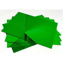 Chapa Acrilico Espelhado Verde 60x40 Cm X 2 Mm