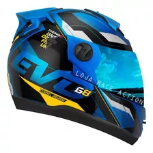 Capacete Pro Tork 2020 788 G8 Evo + Viseira Espelhada Azul