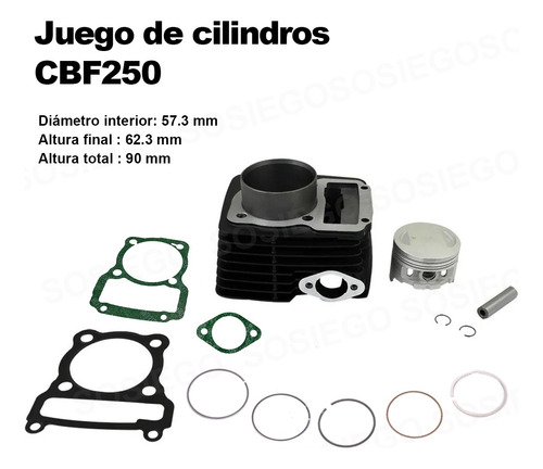 Kit De Cilindro Completo Para Tornado Wind 250/crossmax 250