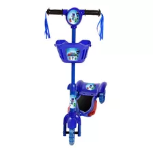 Brinquedo Patinete Pj Masks Scooter 3 Rodas C Cesta Azul.