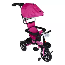 Triciclo Evolutivo Para Niños Asiento Giratorio 360 Luz Color Rosa