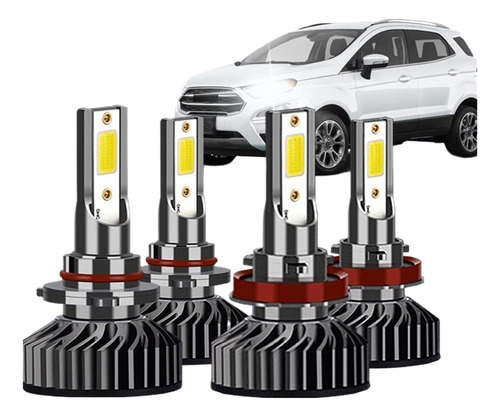 Kit De Faros Led H13 De 4 Lados, 6000 K, Blanco, Luces Bajas