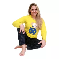 Pijama Infantil Unicórnio Feminino Longo De Inverno Fechado