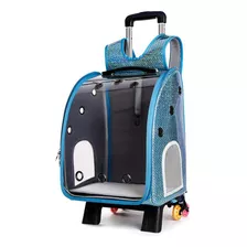 Astropet 2 En 1 Mochila Transparente Para Mascotas Azul