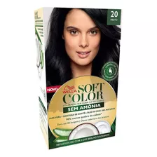  Kit 2 Coloração Permanente Wella Soft Color 20 Preto