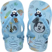 Chinelo Infantil Havaianas Baby Disney Classic Azul Rosa