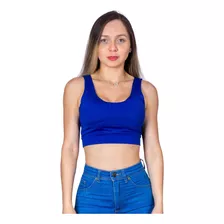 Blusinha Cropped Feminino Regatinha Blogueira Com Bojo 