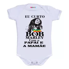 Body Bebê Temático Infantil Personalizdo Curto Bob Marley