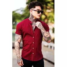 Camisa Masculina Floral Listrada Estampada Viscose