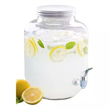 Vitrolero Mason Jar Dispensador De Bebidas 8 Lt Agua