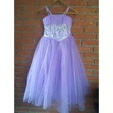 Vestido Morado, 7 Y 9 Años, Talla Ch-m.