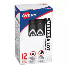 Marks-a-lot Avery Permanent Marker, Regular Chisel Tip, Blac