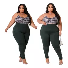 Kit 2 Calça Legging Plus Size Grossa Suplex Cintura Alta Bol