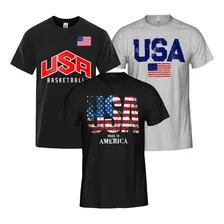 New Kit 3 Camisetas Usa Estados Unidos T-shirt 30.1 Atacado