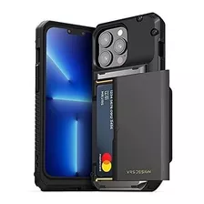  Funda Para iPhone 13 Pro Tarjetera Damda Glide Negro Tpu 