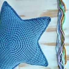 Almohadón Estrella Tejido Crochet Cuna Bebé Súrdico 