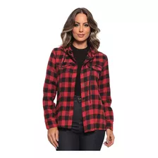 Blusa Camisa Feminina Xadrez Flanelado C/ Touca/capuz Junina