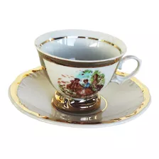 Antiga Xícara Cafezinho Porcelana Nacional Cena Galante 