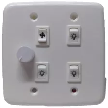 Chave Dimmer Rotativo 4x4 C/3 Lâmpadas E 1 Ventilador Rxf