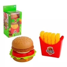 Brinquedo Lanche Hamburguer Cheeseburger Batata Frita