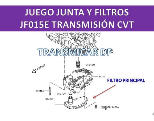 Junta Y Filtros Jf015 Cvt (3pz) Sentra Versa Tiida Attitude Foto 3