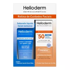 Kit Helioderm Facial Sabonete Líq 50ml + Prot Solar Fps50