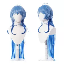 Peruca Genshin Impact Ganyu Cosplay Gradient Blue 100cm