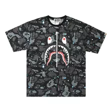 Playera Casual Para Pareja Bape Luminous Shark N