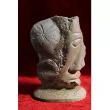Escultura En Piedra Con Fosiles De Eriso Y Coral.