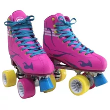 Patines Roller Aluminio 33-37, Ruedas Tamaño Mediano, Rosa