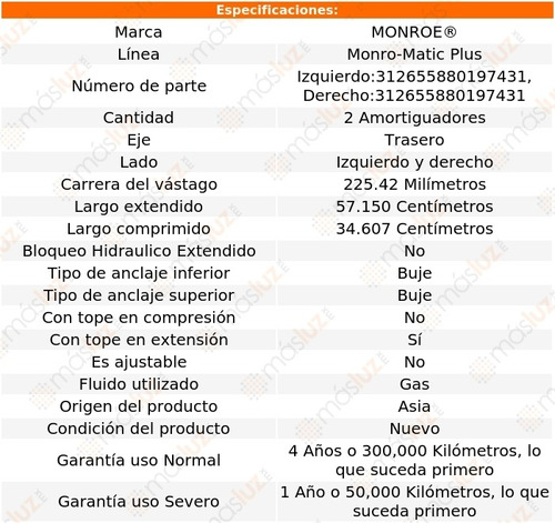 Kit 2 Amortiguadores Tra Monro-matic Plus Gran Fury 74/77 Foto 3