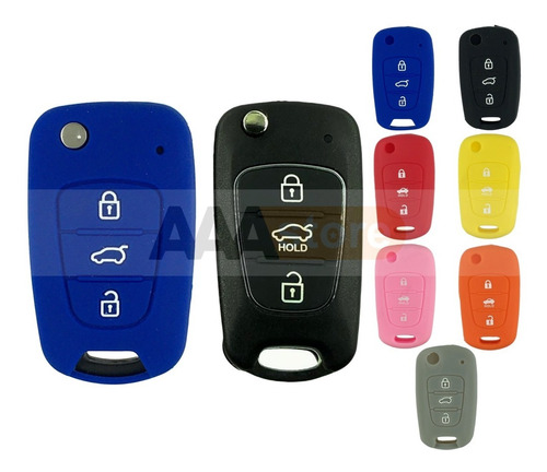 Funda Silicon Protector Llave Hyundai Accent Elantra Solaris Foto 6