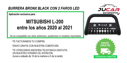 Burrera Bronx Black 2 Faros Mitsubishi L200 2020-2021 Foto 8
